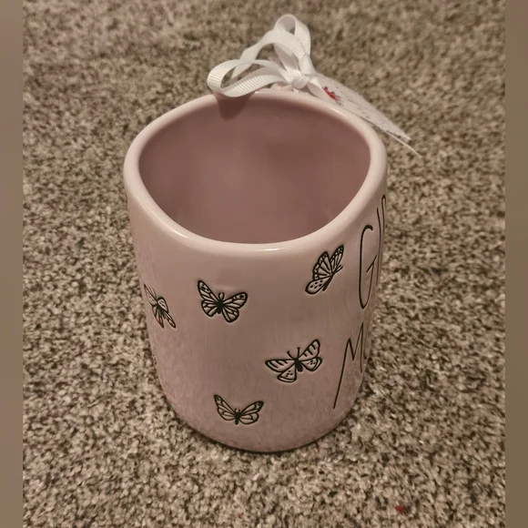 Pink Girl Mom RAE DUNN Mug with Butterfly Design - Picture 3 of 3